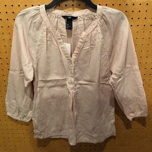 NWT H&M Pastel Light Pink Buttoned Blouse Top